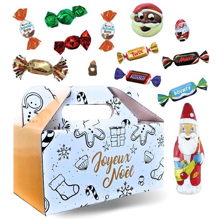 Ballotin Joyeux Noël garni de 100 chocolats de Noël, Célébrations et Milka