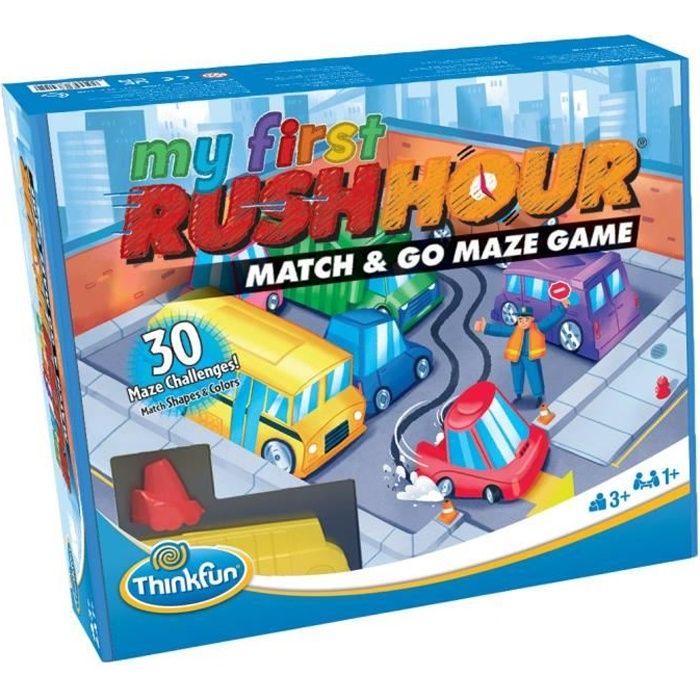 Rush Hour My First - Ravensburger - Casse-tête Think Fun - 30 défis 3 niveaux - Dès 3 ans - Français inclus