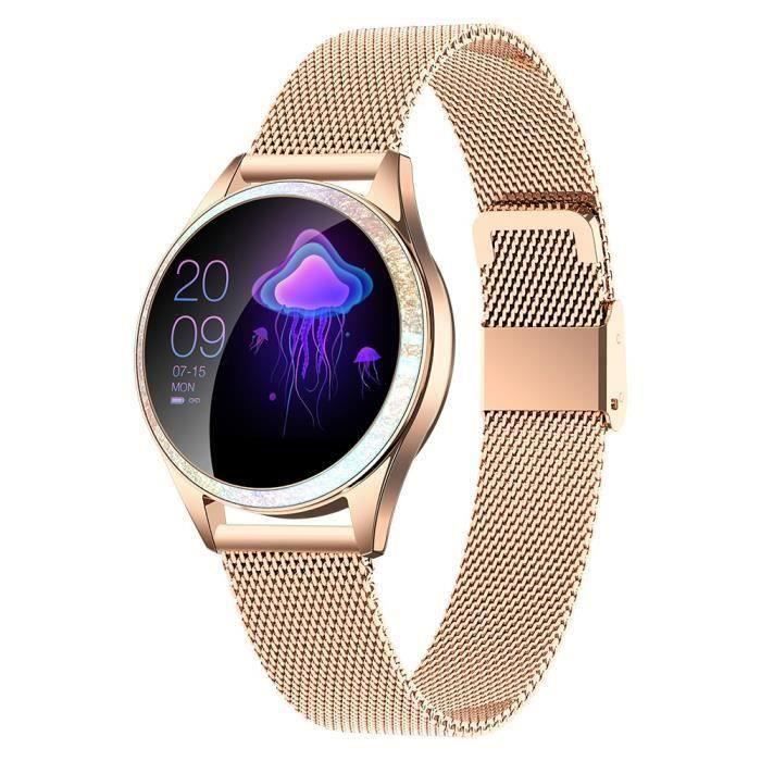 Montre connectée sport enfant femme et homme, avec écran d'activité couleur étanche, adaptée à Android IOS-gold