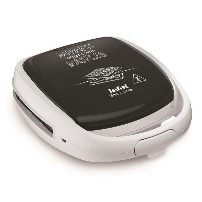 TEFAL SW341112 Snack Time Happiness Croque gaufre, Jeux de plaque inclus, Indicateur lumineux, Loquet poignée, Rangement vertical