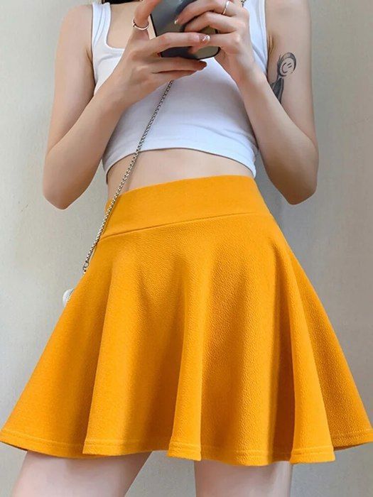 Mini Jupes - plissée rose à taille haute - FRETBl Black