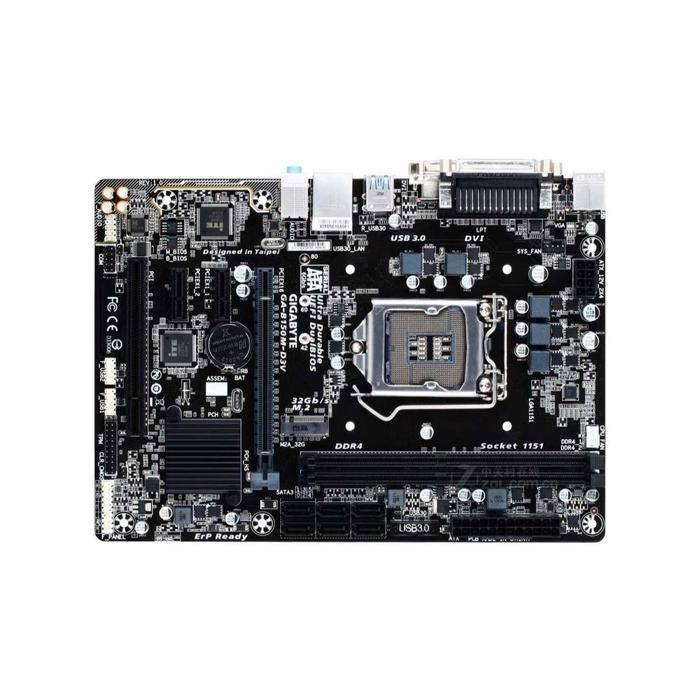 Carte mère GIGABYTE B150M-D3V Intel B150 Socket LGA1151 2xDDR4 SDRAM 32GB Micro ATX - Gigabyte