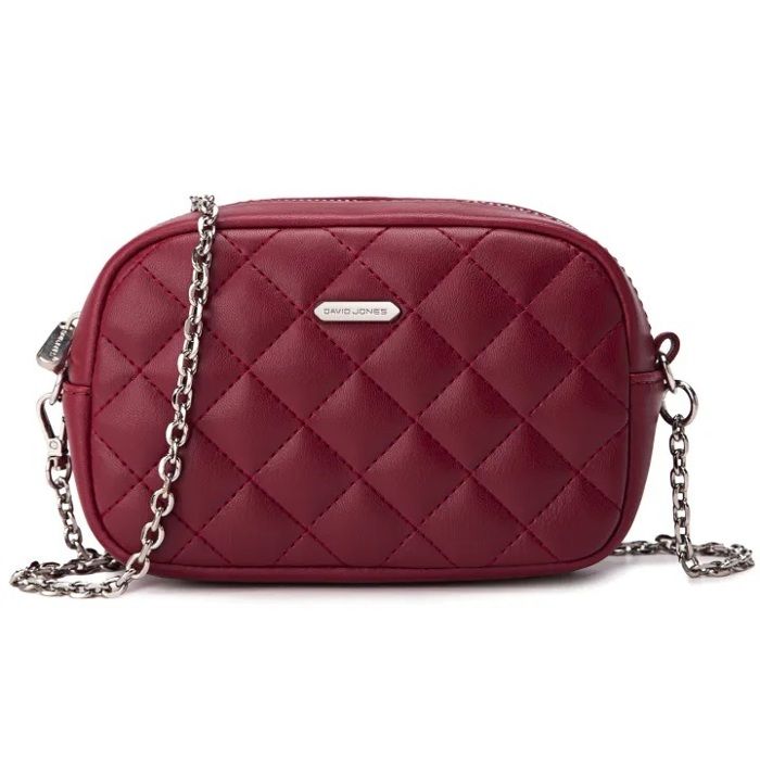 David Jones - Petit Sac Bandoulière Matelassé Femme - Mini Sac Chaînes Porté Epaule Simili Cuir PU - Besace Sacoche Pochette -