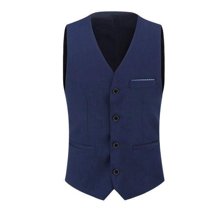Gilet de costume homme col V avec fermeture longue 5 boutons