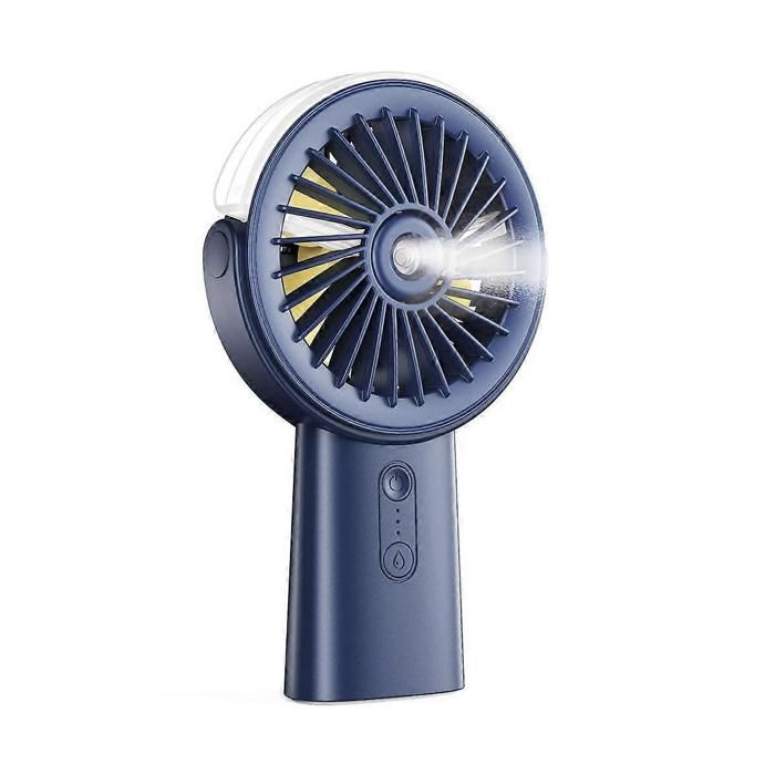Ventilateur brumisateur portable - A - 4000 mAh - 3 vitesses - Rotation 90° - Bleu marine - Riceel