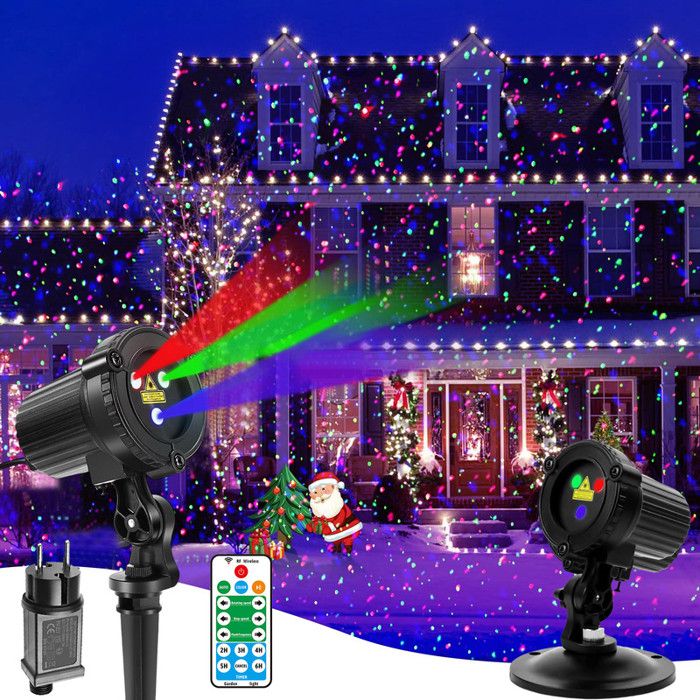 Projecteur Laser LED Noël Extérieur/intérieur – Flocons De Neige Multicolores – 400+ Lumières – Neuf