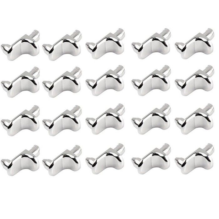 Attaches pour meubles - - 20 clips en L en zinc - Pour étagères armoires et placards cuisine - Argent