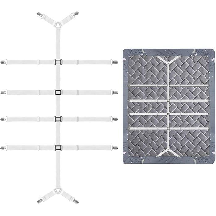 Tendeur de Drap réglable Support de Drap avec Clips métalliques Sangles Support de Drap tendeur Drap Housse Convient à