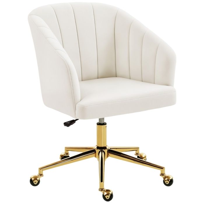 Design solide et sécurisé chaise de bureau avec roulettes réglable en hauteur en acier couleur blanc
