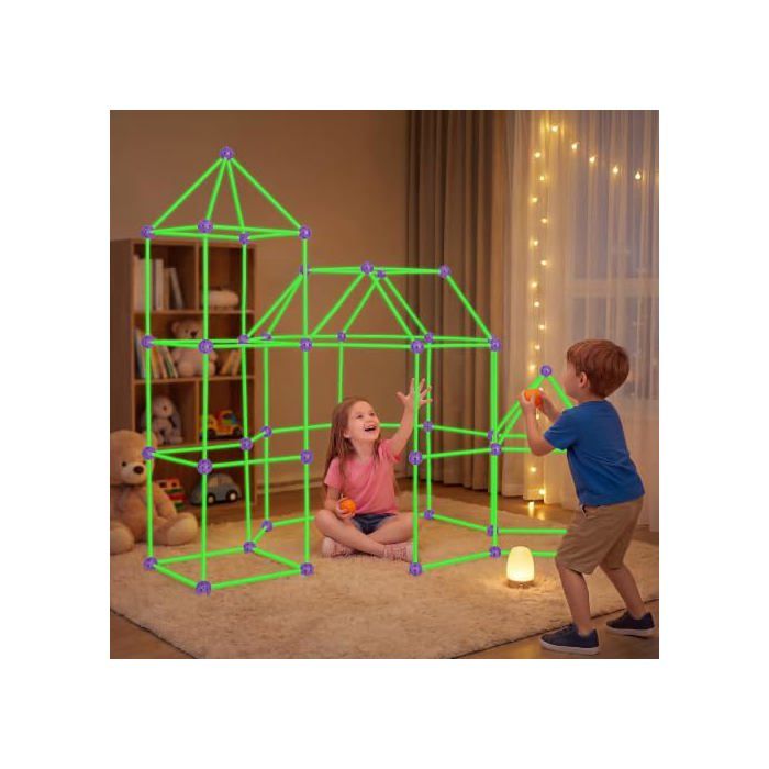 Jeu dassemblage - GENERIQUE - Kit cabane 133 pièces - Brille dans le noir - Sans BPA - Vert 5+ ans