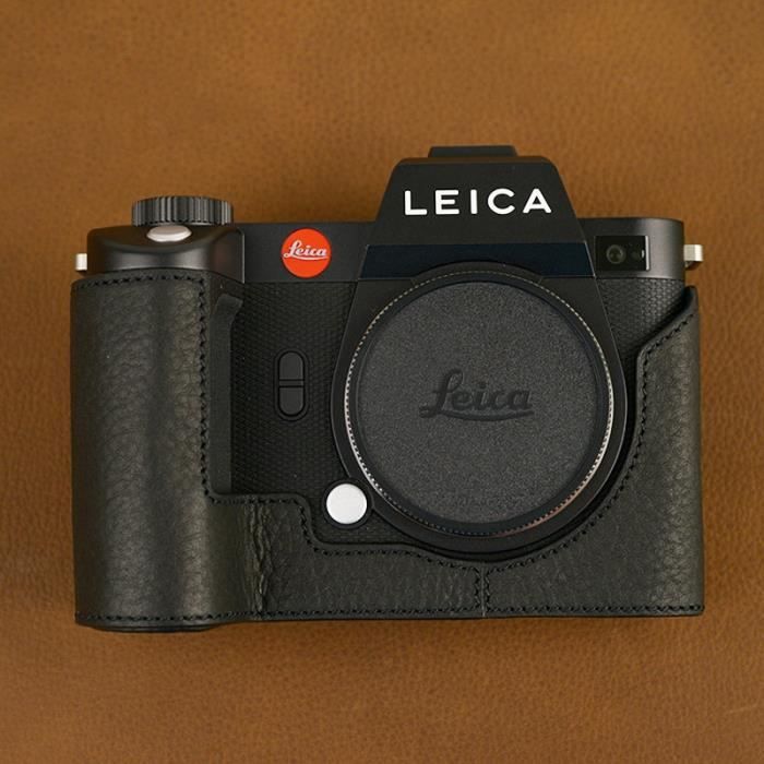Leica Demi Étui Q3 Cuir Vert Olive – Objectif Boétie