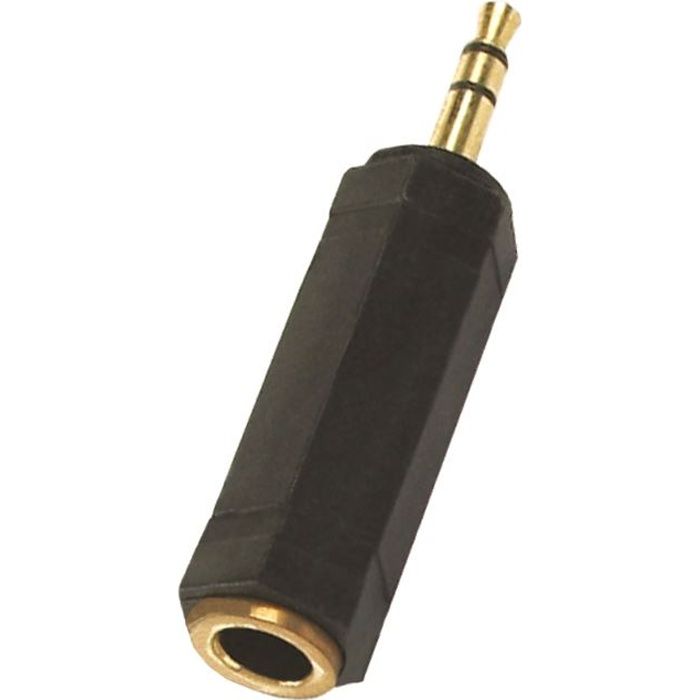 APM Adaptateur Jack 3,5 Mm Stereo//Femelle 6,35 Mm Stereo Adapt Gold