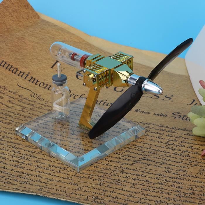 Moteur stirling avec LED base en bois - Science Area