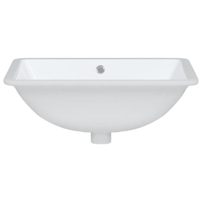 Évier Mural De Salle De Bain Céramique Blanc 17.75 Pouces - Lavabo Suspendu Moderne à 3 Trous