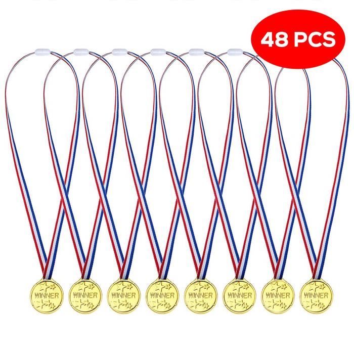 1-48PCS Enfants Or Plastique gagnants médailles Sports Jour Sac Fête Prix Jouets 1-48PCS Enfants Or Plastique gagnants médailles Sports Jour Sac Fête Prix Jouets