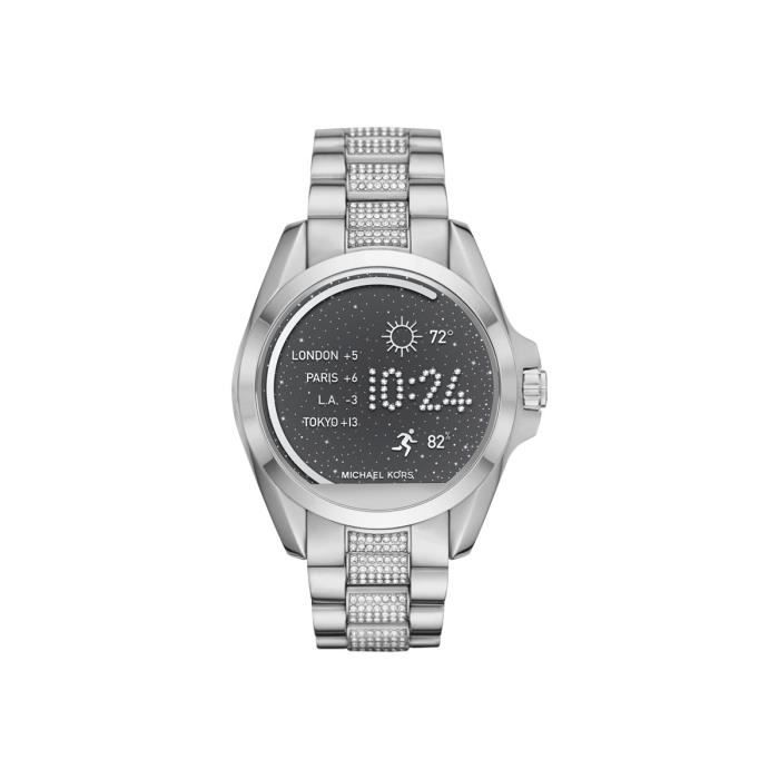 Michael Kors Access Bradshaw 44.5 mm argent montre intelligente avec bracelet acier inoxydable argent jusque 190 mm 1.4 4 Go Cdiscount Telephonie