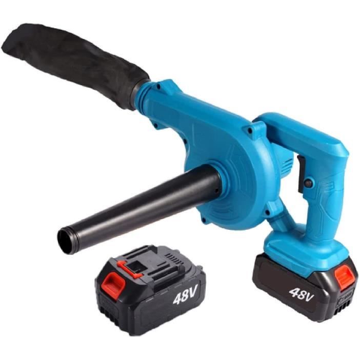 Souffleur De Feuilles Sans Fil 21V Puissant - 2 Batteries, 6 Vitesses (jusqu'à 210 Km/h) - Pour Jardin, Pelouse, Terrasse Et Léger Déneigement