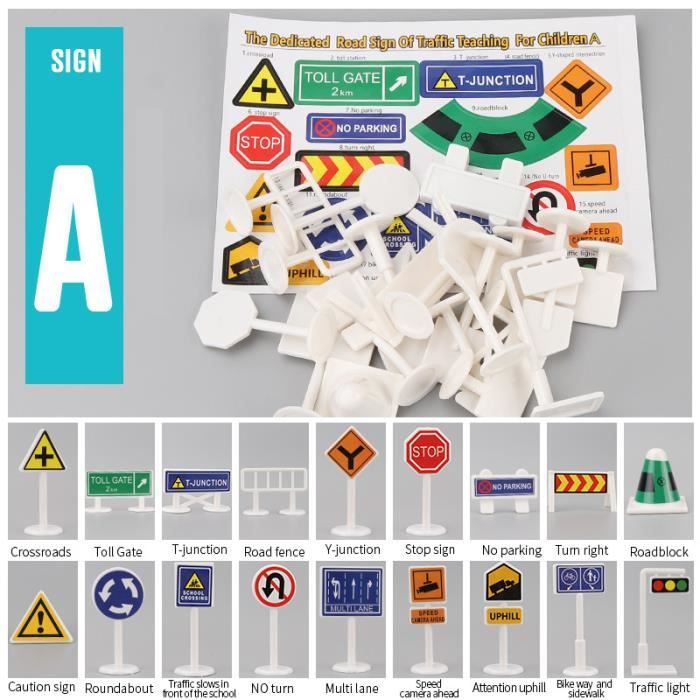 Jouet Simulation Circulation PANNEAUX DE SIGNALISATION ROUTIERE POUR Voiture Miniature Dinky 830402