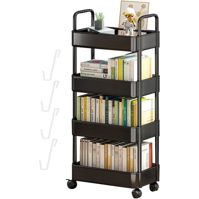 Chariot De Rangement 2 Niveaux Sur Roulettes - Organisateur Mobile Pour Cuisine, Bureau Ou Salon