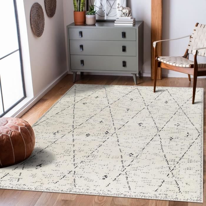 Livabliss Boston Tapis Exterieur Terrasse Balcon, Véranda, Patio - Géométrique Scandinave, Boheme Chic et Oriental - Tapis Jardin Extérieur et Intérieur Moderne Grande Taille 80x150 cm - Sésame