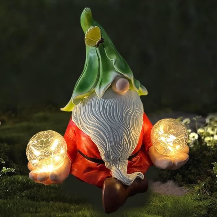 Statue Oiseau De Jardin En Résine Avec Lumière Solaire - Décoration Extérieure, Ambiance Soirée