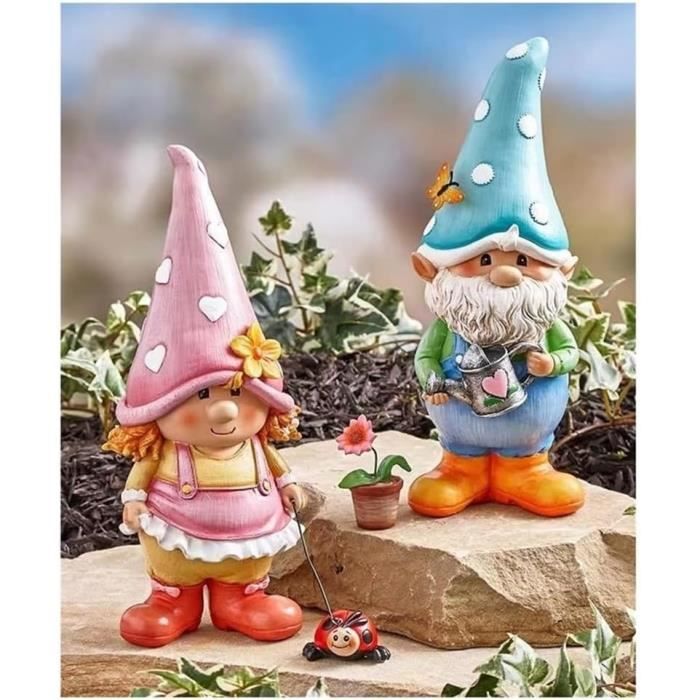 Statue De Jardin Elf Femme - Nain Suspendu En Résine - Décoration Amusante Pour Terrasse, Pelouse Ou Balcon