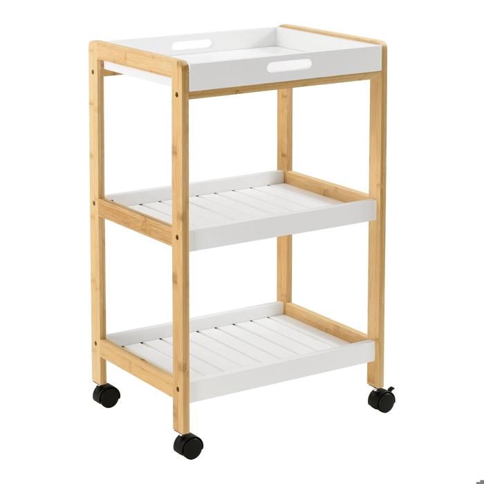 Chariot De Cuisine Industriel Avec Plateau Amovible - 84x40x90 Cm, Porte-Bouteilles, Gobelets, 4 Roues Dont 2 Freinées, Capacité 80 Kg