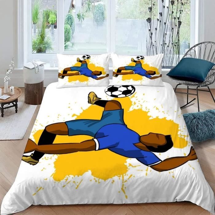 QBIDCSX Housse De Couette 160x200 Cm Enfant Ballon De Foot Parure De