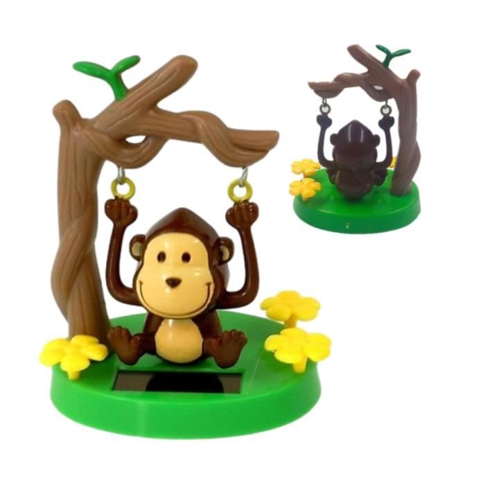 Singe Animal Dansant Solaire Figurine Solaire Voiture Qui Bouge Jouet de Danse Solaire Singe Danseur Solaire Voiture