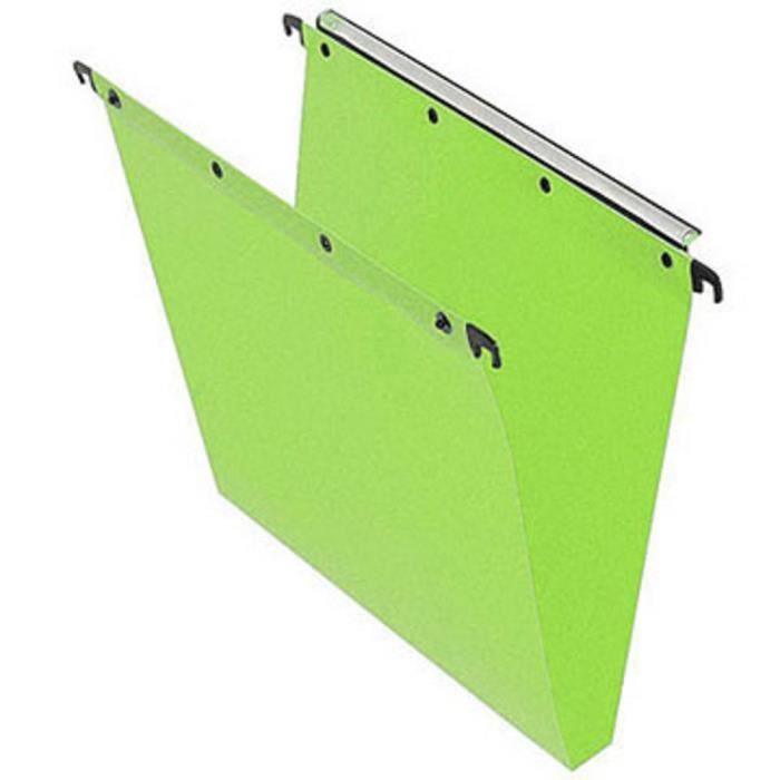 Stock Bureau - L'OBLIQUE AZ Boîte De 25 Dossiers Suspendus VELCRO V Pour Armoire Fond 15mm Vert