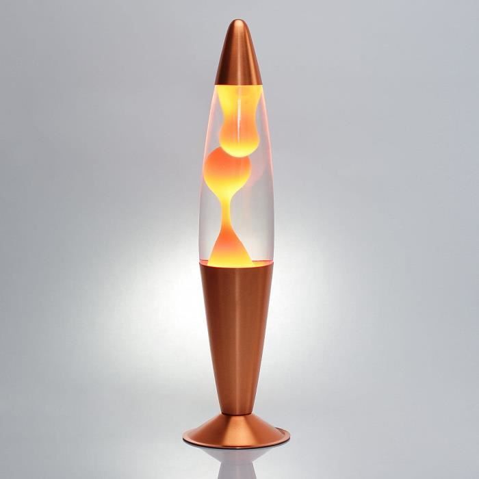 Lampe A Lave Orange Natalie A 11cm H 41cm E14 Retro Achat