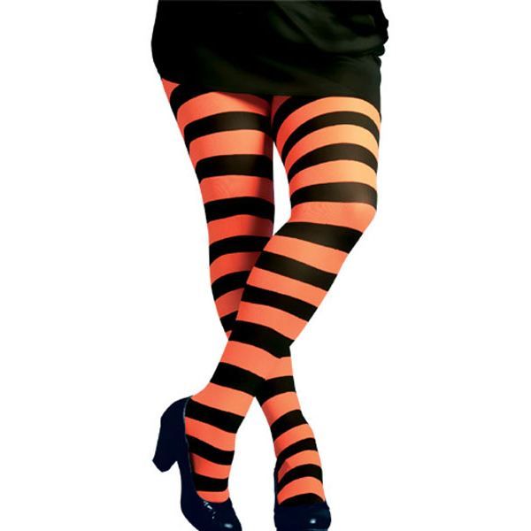 Collant opaque rayé Noir Orange fluo Noir Cdiscount Chaussures