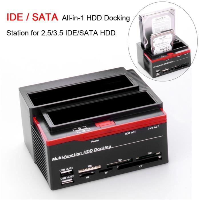 Generic Station d'accueil DOCKING disque dur 3.5 / 2.5 SATA / IDE - USB /  eSATA + lecteur de carte à prix pas cher