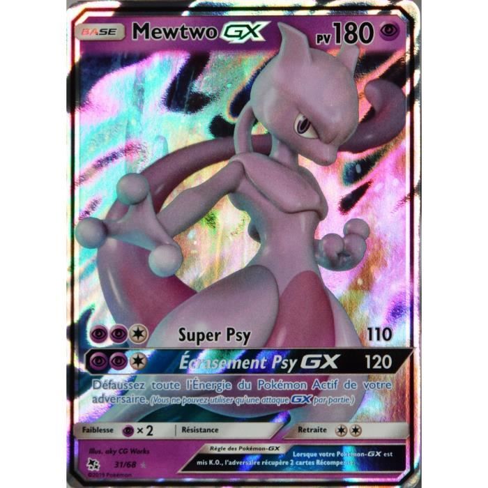 Carte Pokemon 31 68 Mewtwo Gx 180 Pv Sl11 5 Soleil Et Lune Destinees Occultes Neuf Fr Cdiscount Jeux Jouets