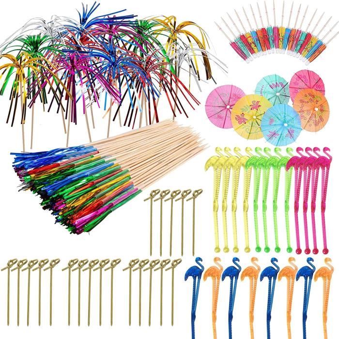 24 Parapluies De Cocktail En Papier Multicolores - Longueur 10 Cm - Accessoire Déco Pour Boissons Et Desserts