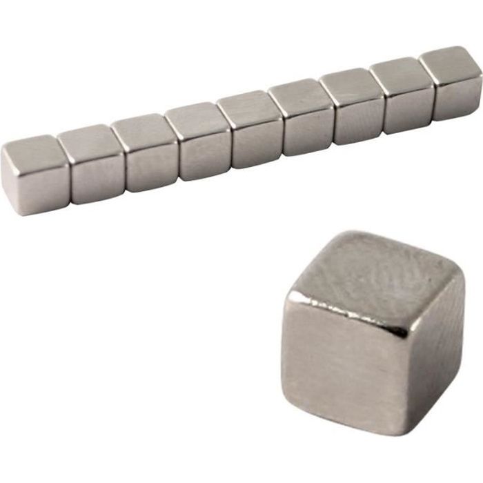 Aimants néodyme cube - 5 x 5 x 5 mm - 10 pcs Dimension : 5 x 5 x 5 mm  Quantité : 10 aimants (Force d'adhérence : 1,1 kg) - Cdiscount Maison