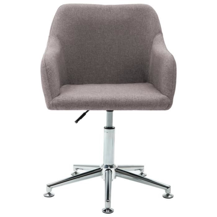 fauteuil de bureau pivotante - chaise de bureau scandinave taupe - tissu - super
