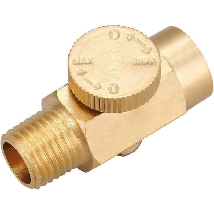 Mini Vanne à Bille En Laiton 3/8 NPT - Femelle à Mâle, Bleue, Pour Air, Eau, Vapeur, Huile - Pression 232 PSI