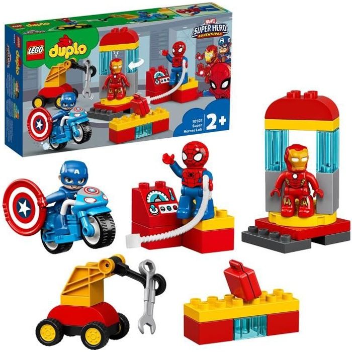 LEGO® 10921 DUPLO Le Labo Des Super-Héros avec Figurines Marvel Avengers:  Ironman et Spider-Man, Jouet Pour Enfants 2 Ans Et Plus - Cdiscount Jeux -  Jouets