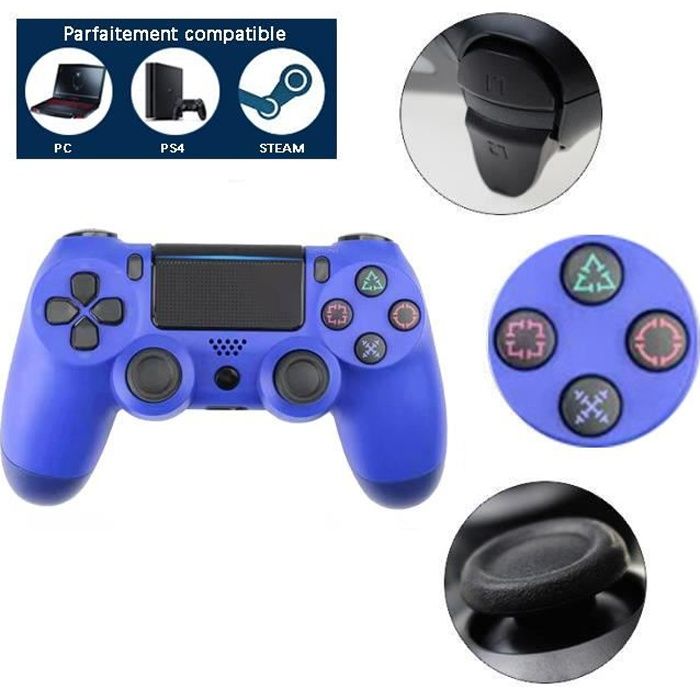 Manette de jeu sans fil Bluetooth pour Console PS4, 12 couleurs, avec  vibrations, écran tactile à six axes, Joysticks, Style PS