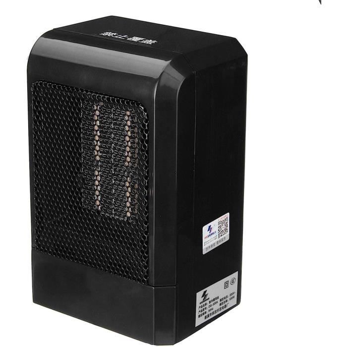 Radiateur Soufflant 500W PTC - Mini Chauffage Portable, Thermostat Numérique, LED