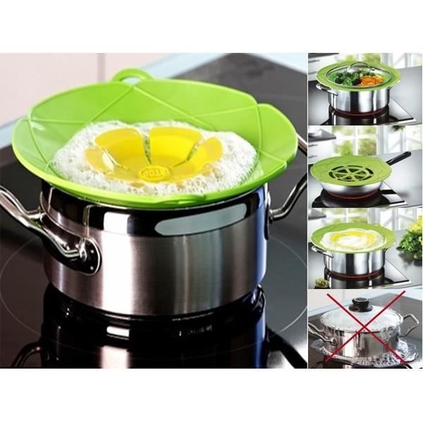 Housse Pour Cuisson Jiahua - Housse Anti-débordement Silicone Pour Casseroles - Couvercle Anti-éclaboussures - 26x28cm Couvercle Japonais Réglable