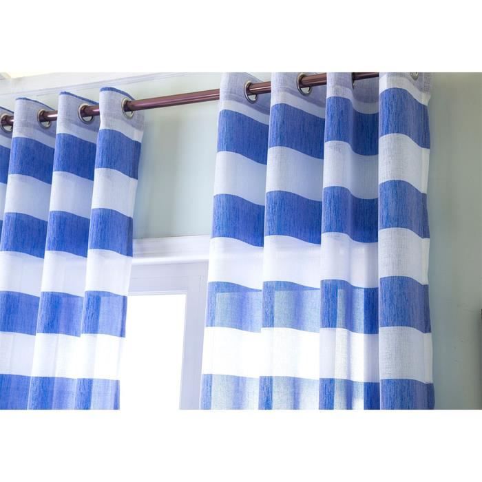 Rideaux Voilage 107x213 A Oeillet Rideau Voilage Bleu Rideaux Salon Voilage Moderne Rideaux Chambre Enfant Adulte Oeillet Bleu Cdiscount Maison