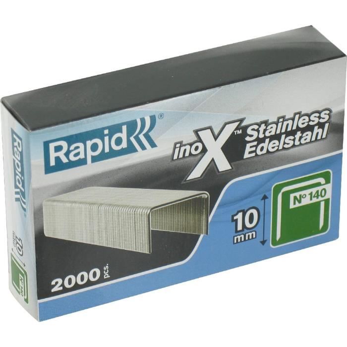 RAPID Agrafes acier inoxydable - N°140/10 mm