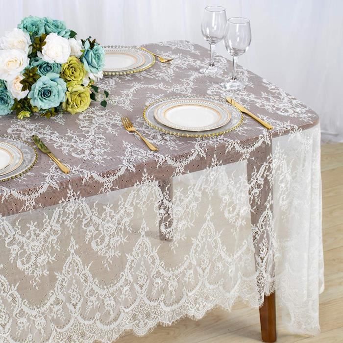Lot De 4 Nappes Élasthanne 2,4m Noir - Pour Tables Pliantes Mariage