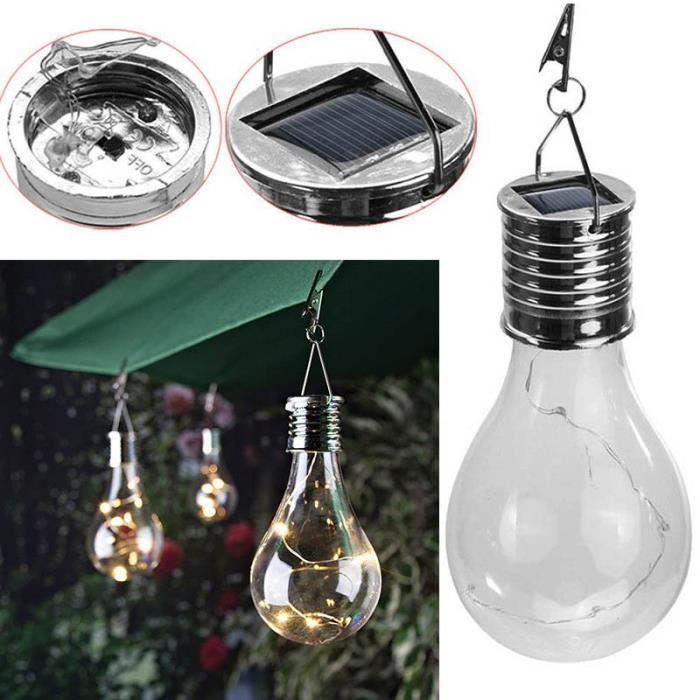 5LED Ampoule Solaire Lampe Suspendue de jardin Blanc Chaud Cdiscount