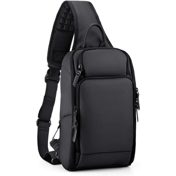 FANDARE Homme Sac de Poitrine Antivol Sling Crossbody Bag avec USB Sacoche Grande Sac dEpaule Sacoche de Ceinture Sac Bandoulière pour Voyage Randonnée Cyclisme Étanche Antichoc Daypacks Bleu foncé 