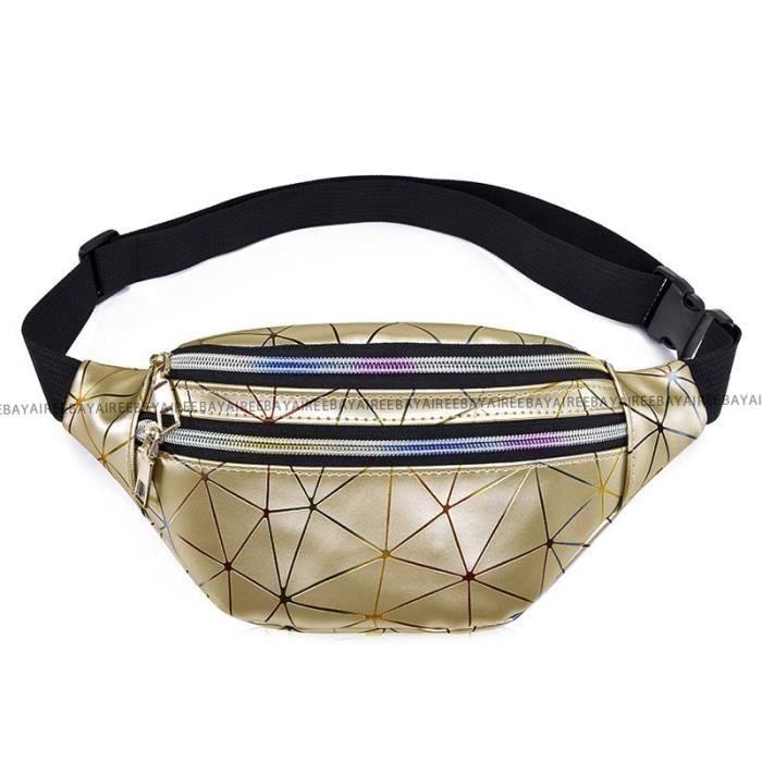 Sac Banane Tendance Holographique Rose - Sacoche Femme Grande Capacité Etanche Avec Bandoulière
