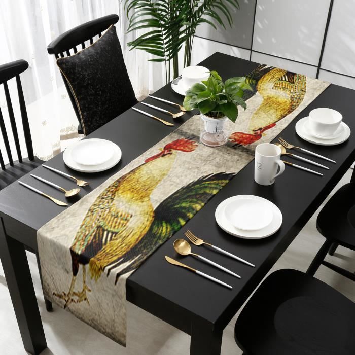 Lslandmood Chemin De Table 40x140 Cm – Motif Fleurs Naturelles Printemps Été – Lin Coton Moderne Vintage – Décoration Table Fêtes