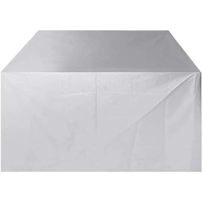 Housse Protection Carrée Brasero Jardin 84x84x44 Cm - Tissu Oxford 420D Imperméable Argenté - Poignées & Aérations